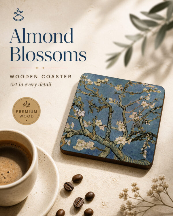 Almond Blossoms - Wooden Coaster