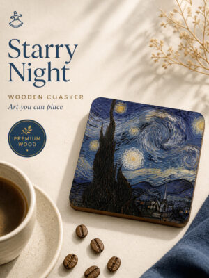 Starry Night - Wooden Coaster