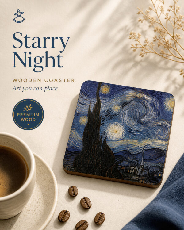 Starry Night - Wooden Coaster